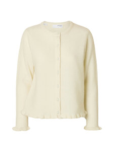 Selected - Kardigan Slflulu Frill - SNOW WHITE DETAIL:MELANGE | Stockmann