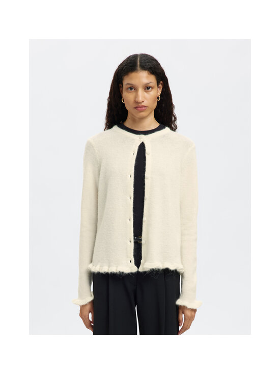 Selected - Kardigan Slflulu Frill - SNOW WHITE DETAIL:MELANGE | Stockmann - photo 4