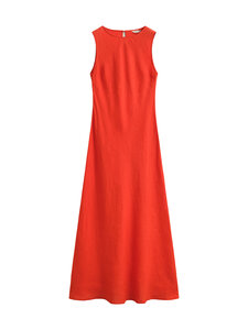 GANT - Linen Bias Cut Midi -mekko - 679 PERFECT RED | Stockmann