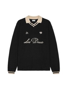 Les Deux - Waffle Football Jersey -paita - 100 BLACK | Stockmann