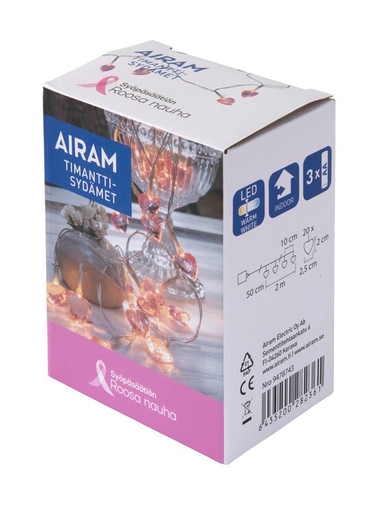 Airam - Valguskett Crystal Hearts - PINK | Stockmann - photo 3