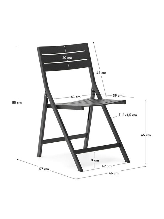 Kave Home - Torreta-taittotuoli - MUSTA | Stockmann - photo 3