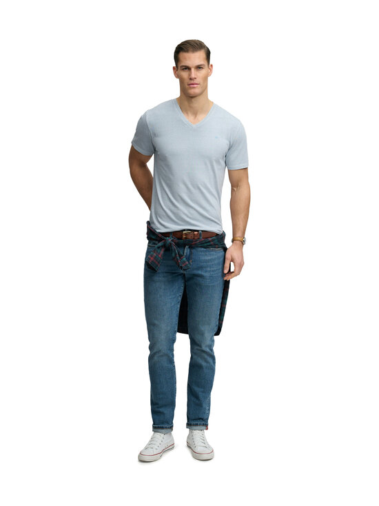Superdry - Classic Cotton Linen Vee t-paita - K5E SLIP BLUE | Stockmann - photo 1