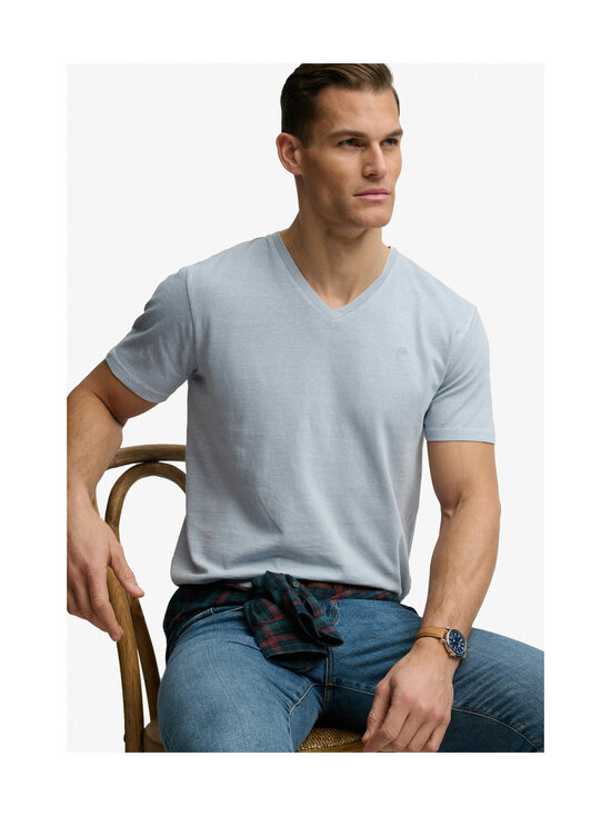 Superdry - Classic Cotton Linen Vee t-paita - K5E SLIP BLUE | Stockmann - photo 4