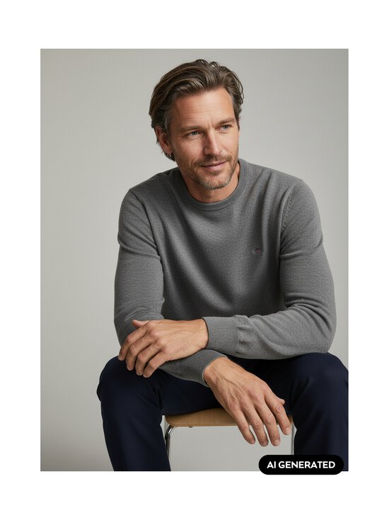 GANT - Cotton-neulepaita - 92 DARK GREY MELANGE | Stockmann - photo 2