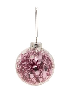 Casa Stockmann - Pinkki Konfetti Lasipallossa -joulukuusenkoriste - PINK | Stockmann