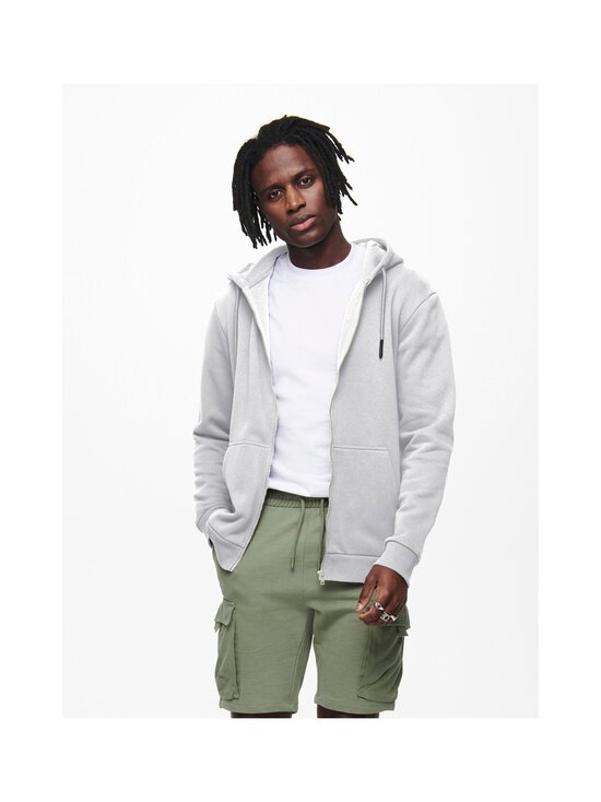 Only & Sons - OnsCeres Zip Through -huppari - SUPER LIGHT GREY MELANGE | Stockmann - photo 3