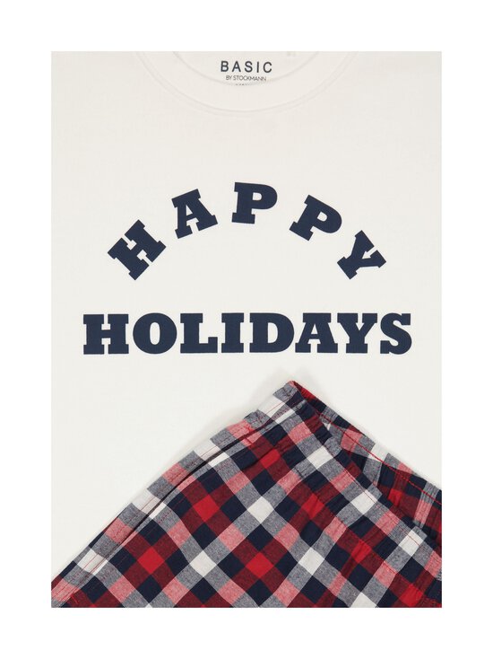BASIC by Stockmann - Nathan-pyjama 2-osainen - RED CHECK/SOFT WHITE | Stockmann - photo 3