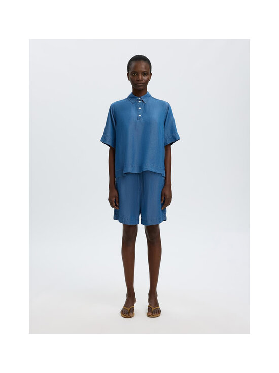 Selected - Polosärk SlfJanna Oversize 2/4 - MEDIUM BLUE DENIM | Stockmann - photo 2
