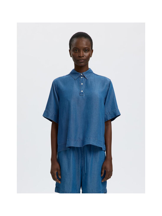 Selected - Polosärk SlfJanna Oversize 2/4 - MEDIUM BLUE DENIM | Stockmann - photo 4