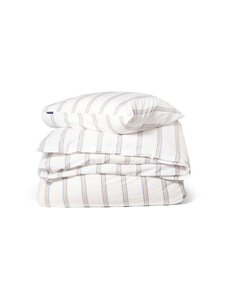 Lexington - Voodipesukomplekt Dobby Striped Percale - 1609 WHITE/BLUE/BEIGE | Stockmann