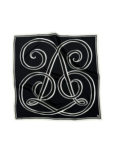 lescarf - Monogram Large zīda šalle - BLACK & CREAM | Stockmann