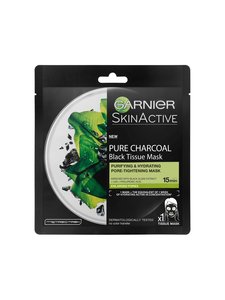 Garnier - Skin Active Black Tissue Pure Charcoal Black Algae -kasvonaamio 32 g | Stockmann