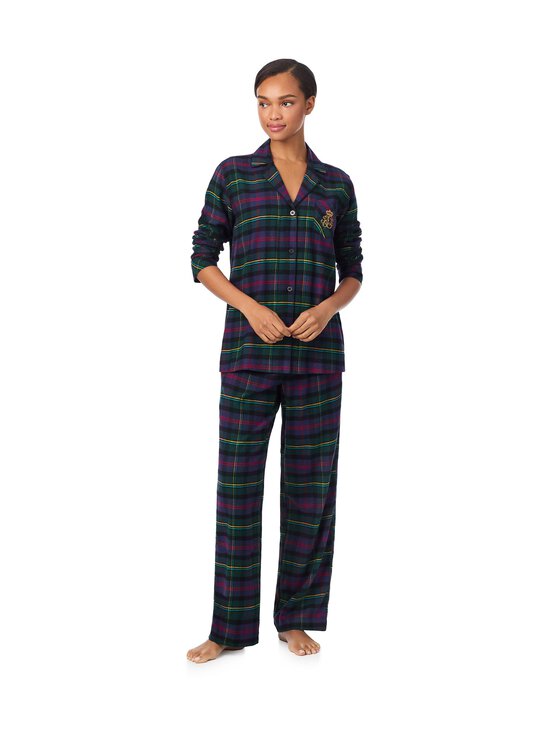 Lauren Ralph Lauren - Notch Collar Long -pyjama 2-osainen - 975 MULTI PLAID | Stockmann - photo 2