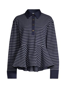 Ganni - Pique Peplum -trikoopaita - 683 SKY CAPTAIN | Stockmann