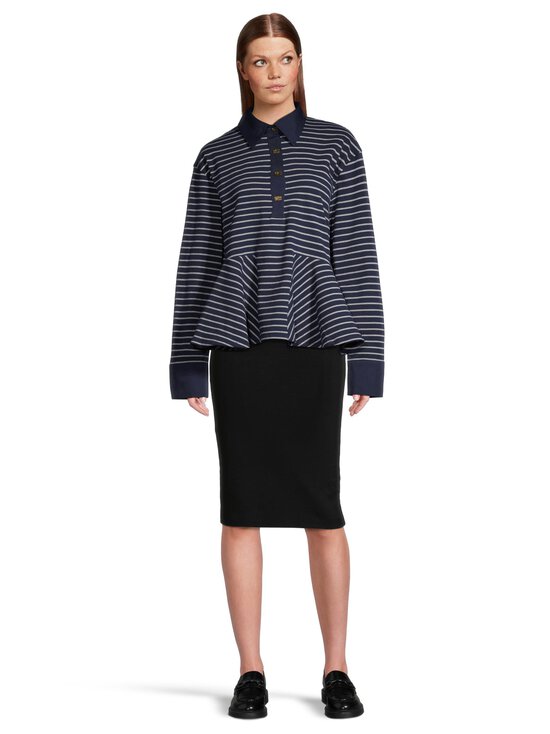 Ganni - Pique Peplum -trikoopaita - 683 SKY CAPTAIN | Stockmann - photo 2