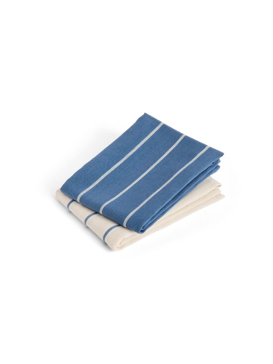 HAY - Outdoor Market Blue -keittiöpyyhkeet 2 kpl - BLUE WITH BEIGE STRIPE | Stockmann - photo 1
