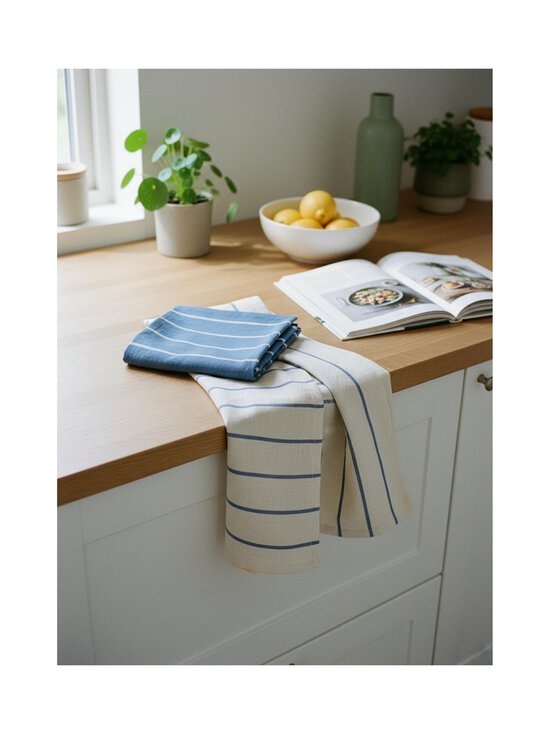 HAY - Köögirätikud Outdoor Market Blue, 2 tk - BLUE WITH BEIGE STRIPE | Stockmann - photo 2