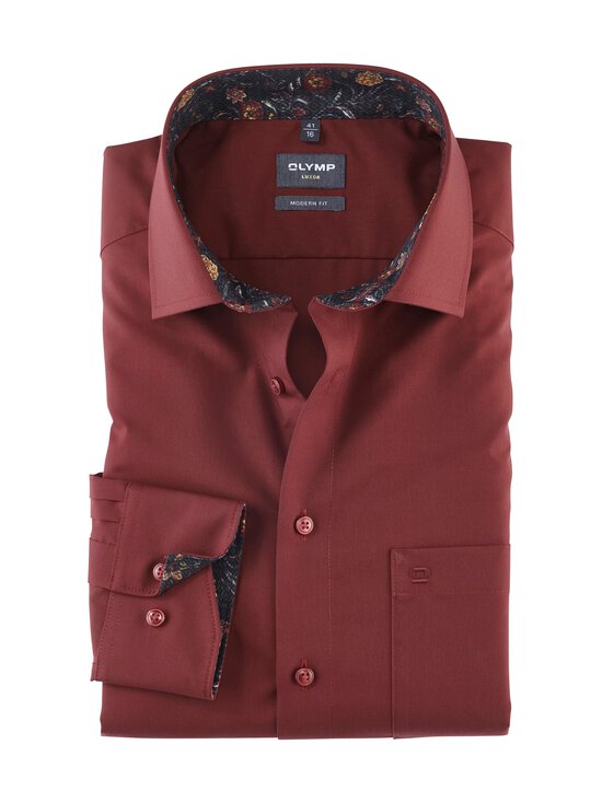 Olymp – Modern Fit -kauluspaita, tummanpunainen