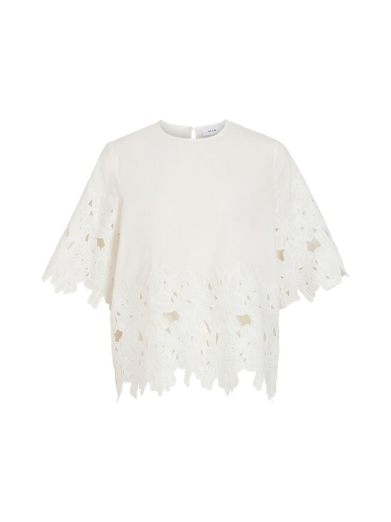 Vila - Viannelise Lace Detail -pusero - CLOUD DANCER | Stockmann - photo 1