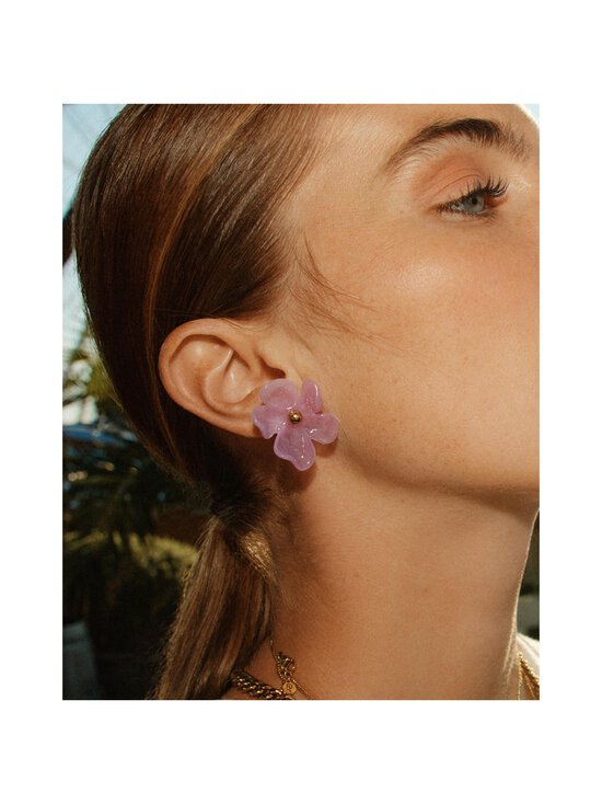 Edblad - Wildflower Fuchsia - kullatut nappikorvakorut - GOLD | Stockmann - photo 2