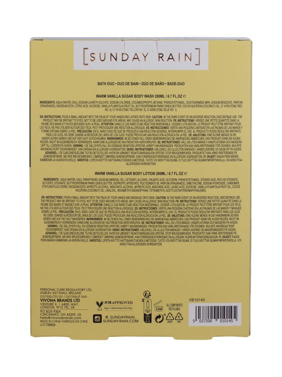Sunday Rain - Warm Vanilla Sugar Duo -ihonhoitopakkaus - NOCOL | Stockmann - photo 3