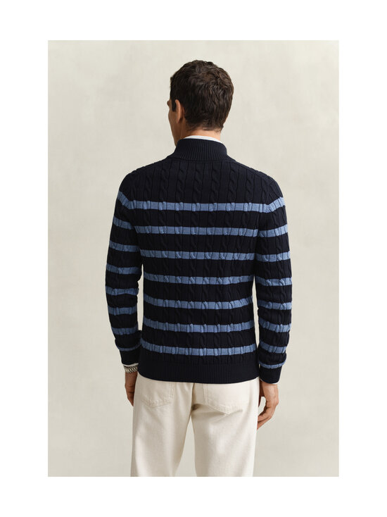 GANT - Palmikkoes kampsun Striped Cotton Half Zip - 433 EVENING BLUE | Stockmann - photo 3