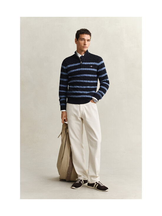 GANT - Palmikkoes kampsun Striped Cotton Half Zip - 433 EVENING BLUE | Stockmann - photo 5