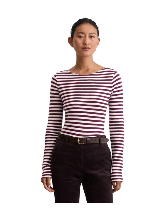 Marc O'Polo - Raidallinen trikoopaita - K63 MULTI/ AUBERGINE RED | Stockmann - photo 2