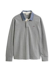 GANT - Regular Chambray Heavy Rugger -paita - 93 GREY MELANGE | Stockmann