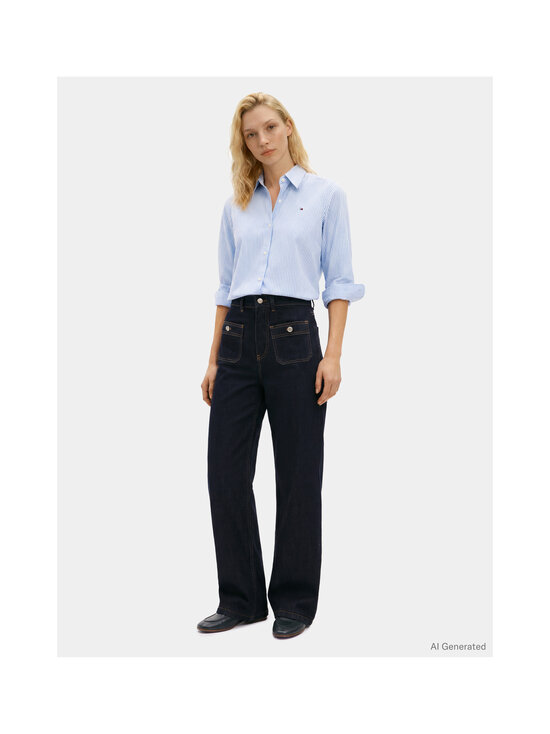 Tommy Hilfiger - Poplin Regular kreklblūze - 0BC CLASSIC ITHACA STP MESMERIZING BLUE | Stockmann - photo 2
