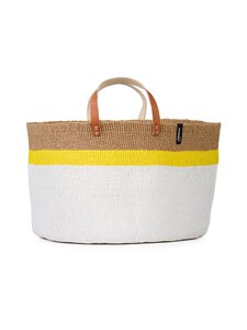 Mifuko - Korv Kiondo Floor Basket XXL - TOP STRIPE YELLOW | Stockmann