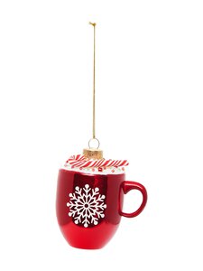 Casa Stockmann - Glass Coffee Cup -joulukoriste - RED | Stockmann