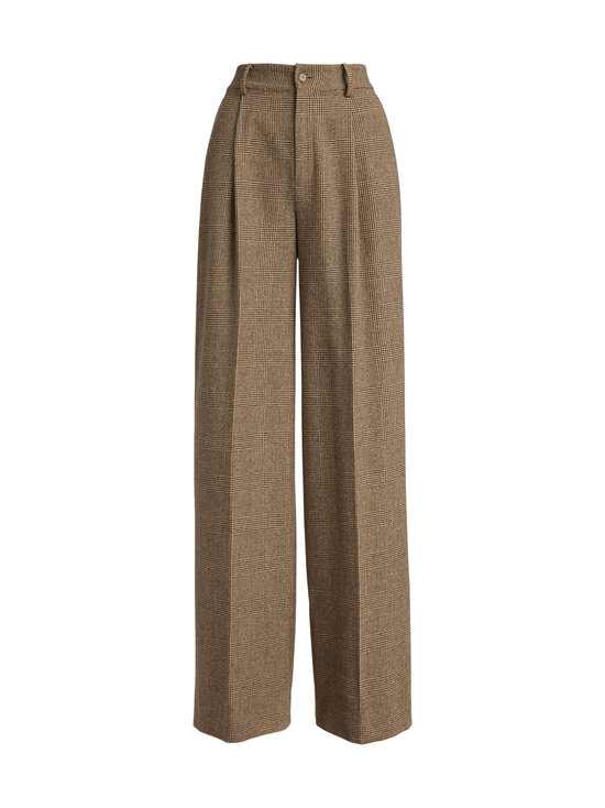 Lauren Ralph Lauren - Woven Wide Leg bikses - 001 BROWN/TAN MULTI | Stockmann - photo 1