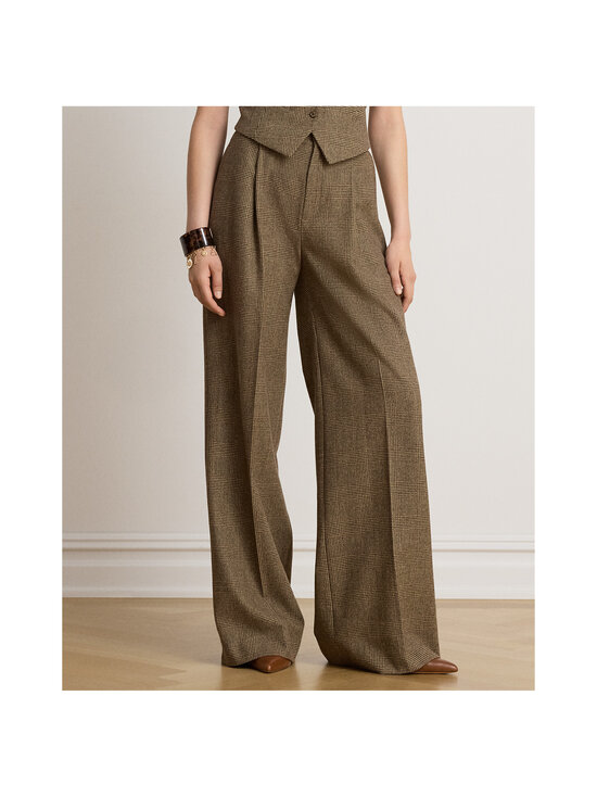Lauren Ralph Lauren - Woven Wide Leg bikses - 001 BROWN/TAN MULTI | Stockmann - photo 2