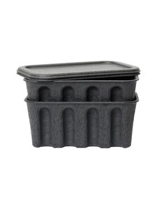 Ferm Living - Paper Pulp Small- säilytyslaatikko ja kansi, 2 kpl - CHARCOAL | Stockmann