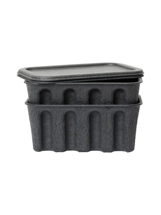 Ferm Living - Paper Pulp Small- säilytyslaatikko ja kansi, 2 kpl - CHARCOAL | Stockmann - photo 1