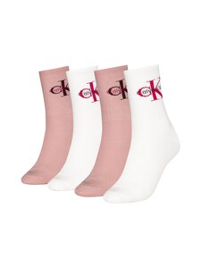 Calvin Klein - Sokid CKJ Women Monologo, kinkepakendis 4 paari - 003 WHITE/PINK | Stockmann