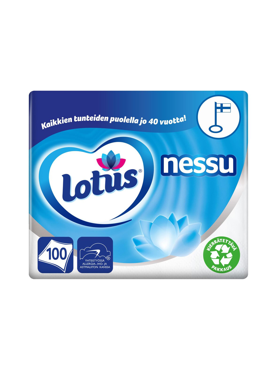 LOTUS Nessu-nenäliina 100 kpl