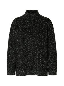 Selected - SlfAria High Neck -neulepusero - BLACK DETAIL:SNOW WHITE MIX | Stockmann