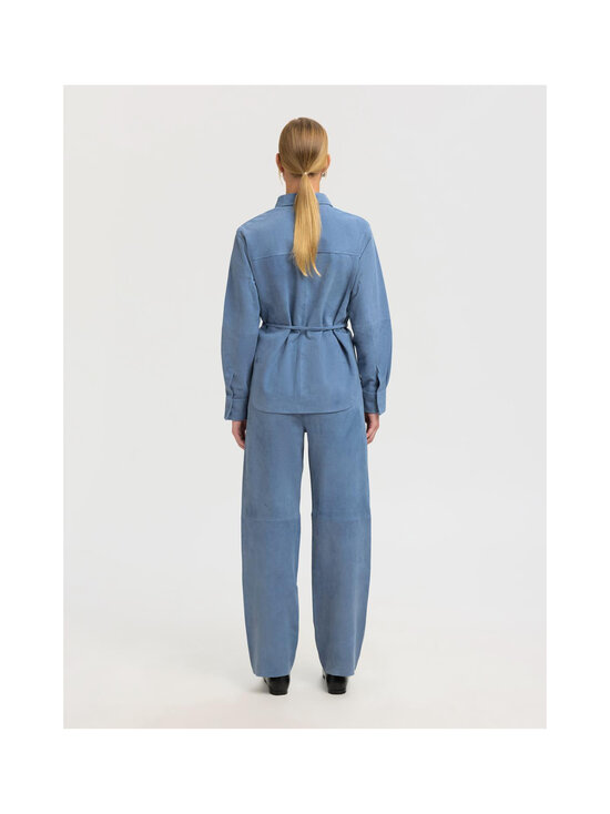 Selected - SlfFia Suede -mokkanahkahousut - BLUE MIRAGE | Stockmann - photo 2