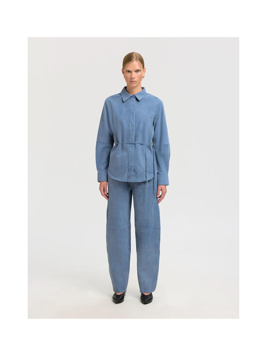 Selected - SlfFia Suede -mokkanahkahousut - BLUE MIRAGE | Stockmann - photo 4