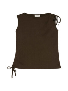 Calvin Klein Jeans - Sleeveless Textured Tied -toppi - TO2 DARK COFFEE | Stockmann