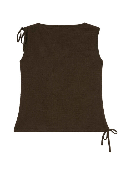 Calvin Klein Jeans - Sleeveless Textured Tied -toppi - TO2 DARK COFFEE | Stockmann - photo 2