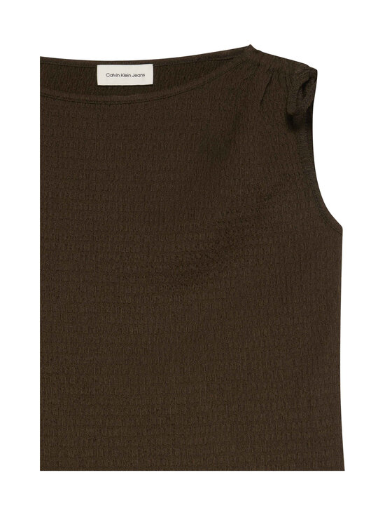 Calvin Klein Jeans - Sleeveless Textured Tied -toppi - TO2 DARK COFFEE | Stockmann - photo 3