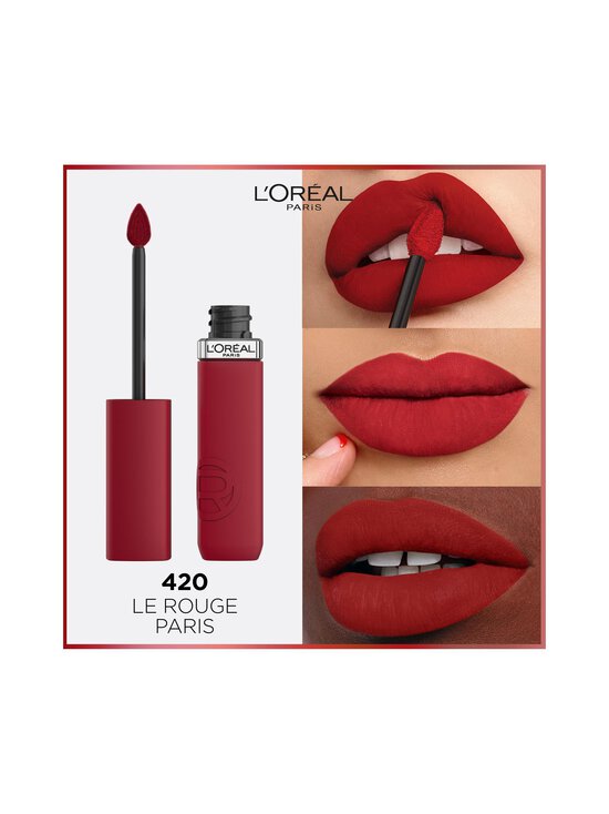 L'Oréal Paris - Infaillible Matte Resistance Lipstick -huulipuna - 420 LE ROUGE PARIS - photo 4 L'Oréal Paris - Infaillible Matte Resistance Lipstick -huulipuna - 420 LE ROUGE PARIS | Stockmann - photo 4