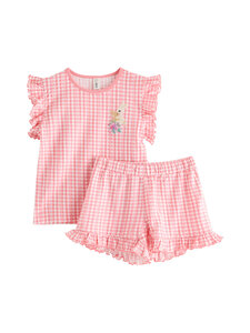 Lindex - Gingham Set pidžamas krekls un šorti - 1030 PINK | Stockmann