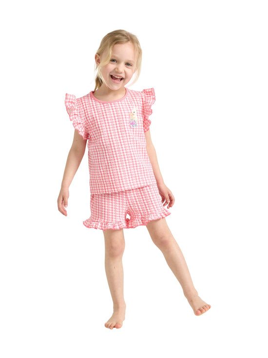 Lindex - Gingham Set pidžamas krekls un šorti - 1030 PINK | Stockmann - photo 3