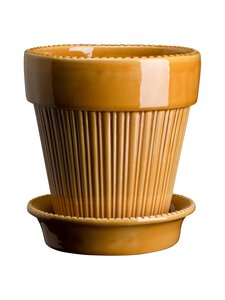 Bergs Potter - Simona- ruukku ja aluslautanen 12 cm - AMBER YELLOW AMBER YELLOW | Stockmann
