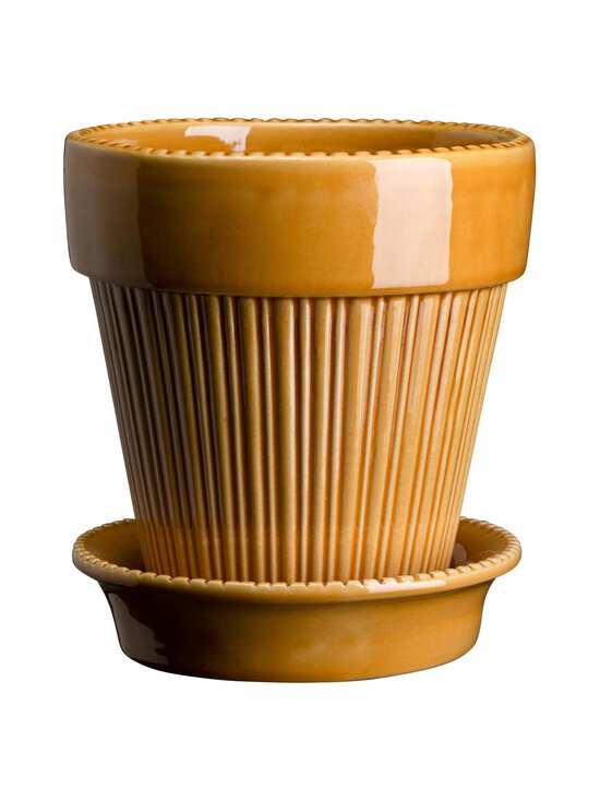 Bergs Potter - Simona- ruukku ja aluslautanen 12 cm - AMBER YELLOW AMBER YELLOW | Stockmann - photo 1